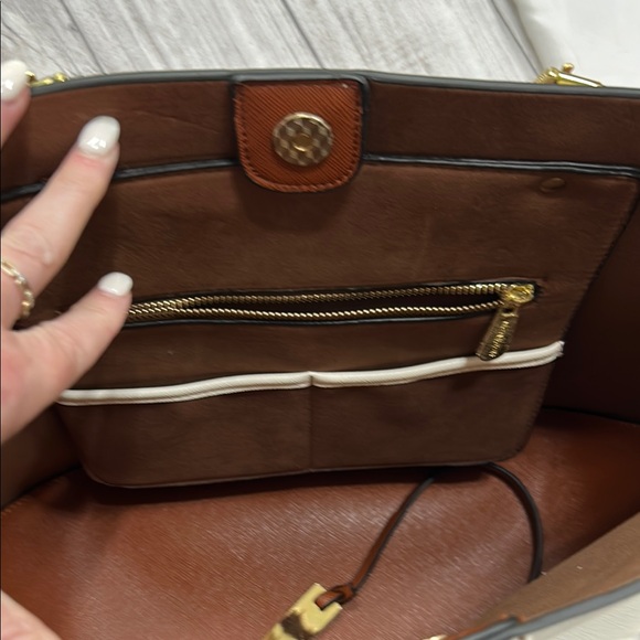 Michael Kors White and Brown Leather Tote Bag - needs strap - Picture 5 of 12